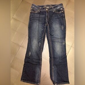 Seven7 Premium Denim Jeans Womens 16 Blue Cotton Blend Rhinestone Stretch